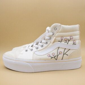 Vans Filmore Hi Satin Embroidered Floral Platform Shoes Women's Size 8.5